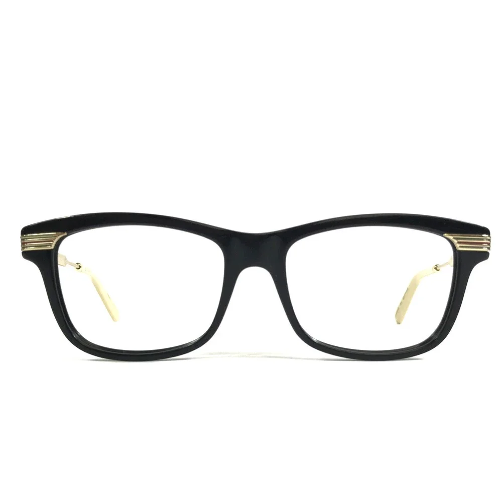 Gucci Eyeglasses Frames GG0524O 001 Black Gold Red Green Striped 52-17-140